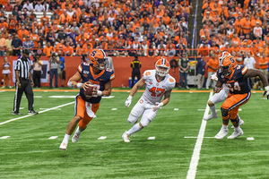 Tommy DeVito was sacked six times in the first half against No. 1 Clemson and twice more in the second. 