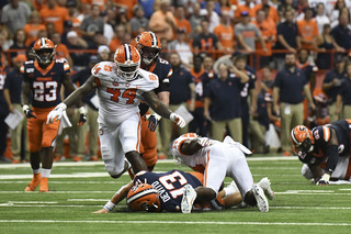 Tommy DeVito was sacked eight times by the Clemson defense on Saturday night. 