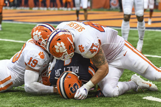 Clemson defenders held Syracuse to a net 15 yards on the game