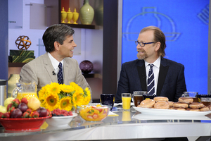 George Saunders speaks on Good Morning America on Sept. 20. Saunders was named by GQ as 