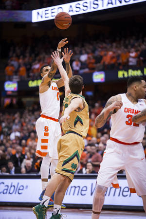 Michael Gbinije scored 16 points against Georgia Tech in SU's 60-57 win Saturday. 