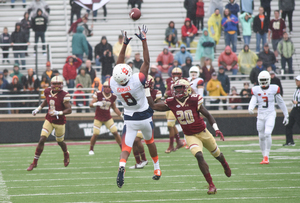 Steve Ishmael had his best game of the season with 108 yards on eight catches.