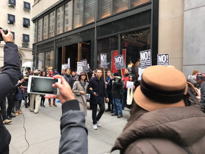 Some in New York City on Friday protested Donald Trump's inauguration. In Washington, Trump was officially sworn in as the 45th president of the United States.