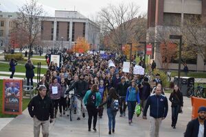 There have been multiple protests on the Syracuse University campus and the surrounding area in the year since President Donald Trump's inauguration. 