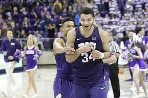 Kenrich Williams, No. 34, is second on the Horned Frogs in assists and scoring while leading the team in rebounds.