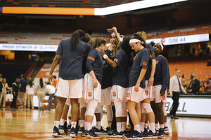 Syracuse huddles together last season.