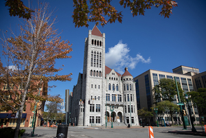 The underused stretch of asphalt in front of City Hall is getting revitalized thanks to a $25,000 grant.