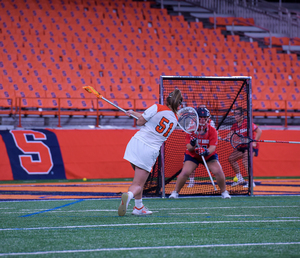 Emily Hawryschuk scored seven goals in the blowout road win over Cornell. 