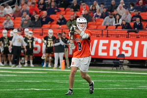 Luke Rhoa scored three of his tied-for-career-high four goals from his non-dominant left side in Syracuse's 18-7 win over No. 17 Towson Monday.