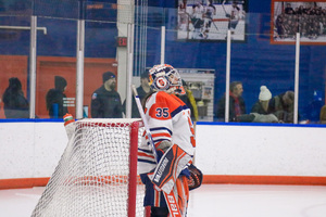 Following a 1-0 win in Game 1 of the AHA Semifinals Friday, Syracuse was shut out by 4-0 to Mercyhurst on Saturday. 