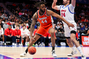 Syracuse center Eddie Lampkin Jr. was held to a tied-for-season-low two shot attempts and just five points, leading to SU’s season-ending loss to SMU.