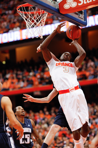 Forward Jerami Grant attempts a layup on Saturday.