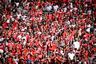 The announced attendance of 56,197 is nearly one-third more than the largest crowd the Carrier Dome has seen this season. 